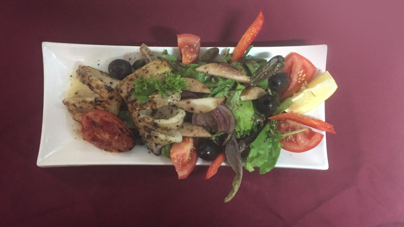 A plate of food on top of a table.