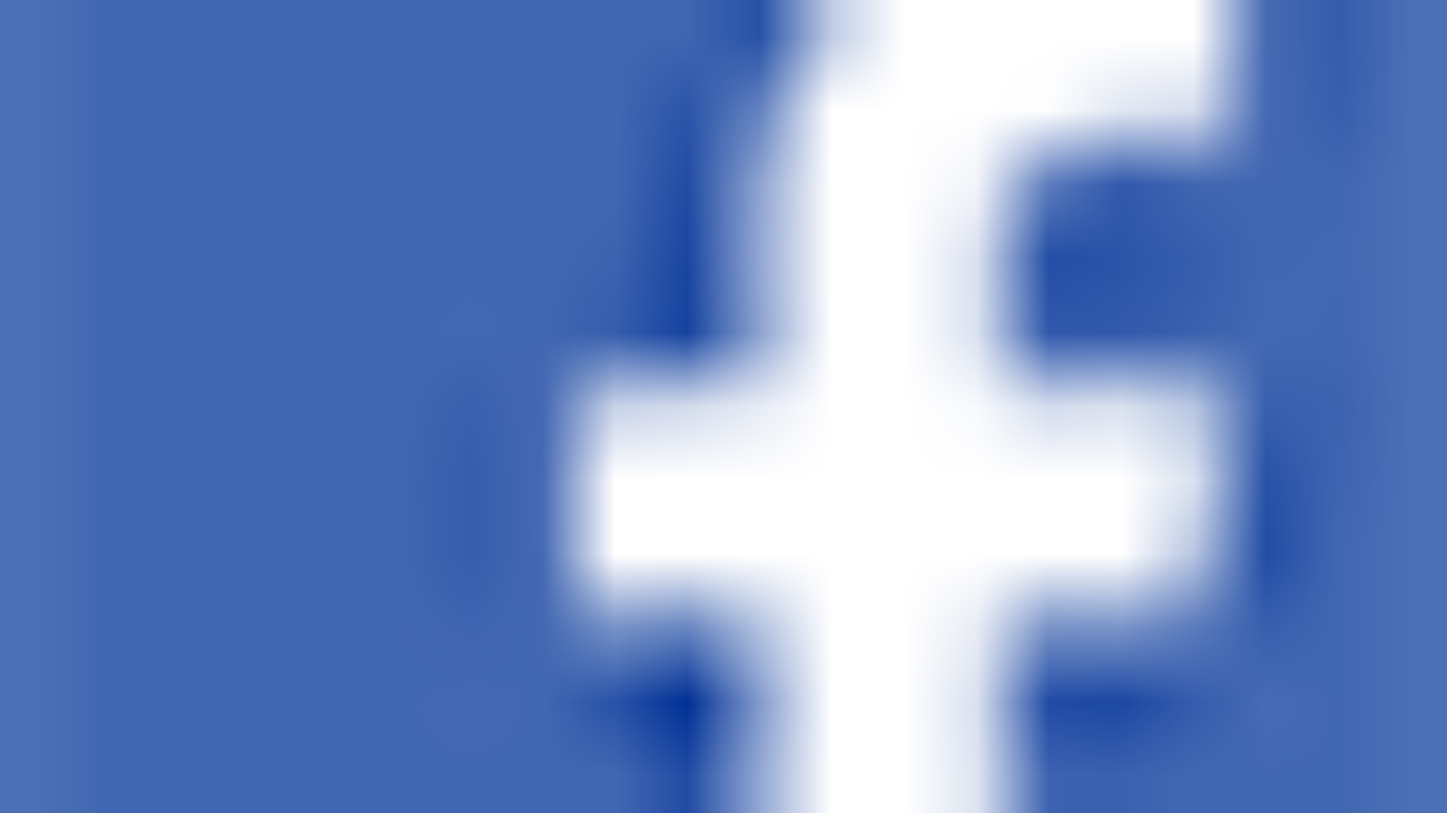 A blue background with the facebook logo in white.